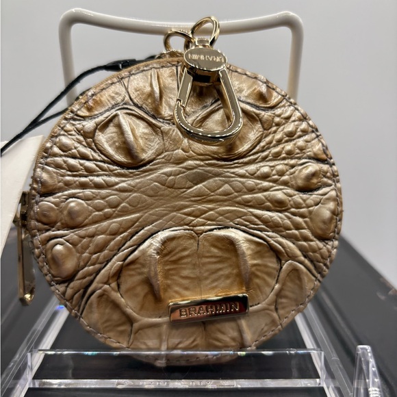 Brahmin Metallic Gold Round Coin Purse - Picture 3 of 15